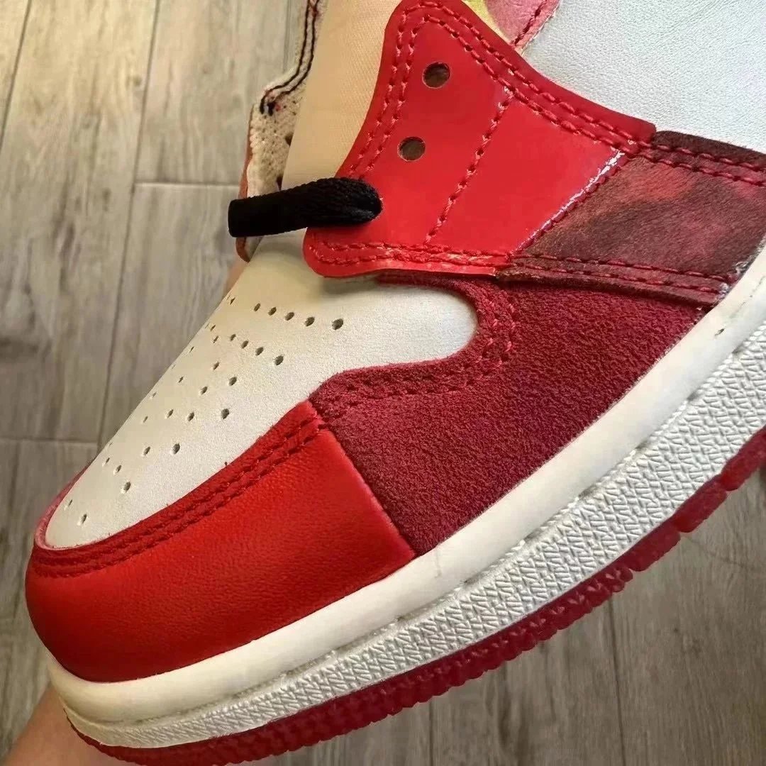 Nike Air Jordan 1 Red White Black Patchwork High Top Sneakers