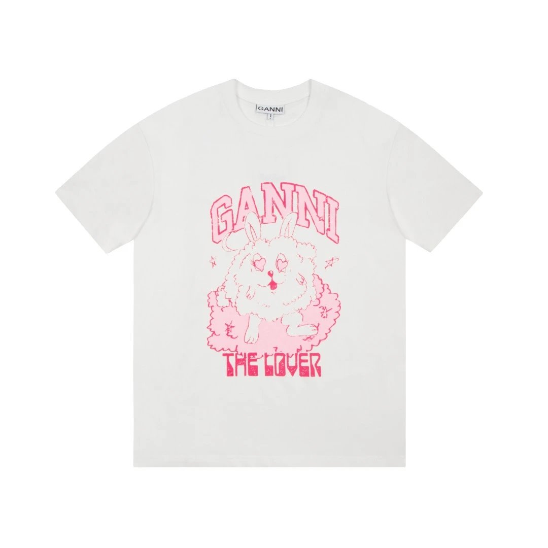 GANNI T-Shirts Graphic Print — G19 White