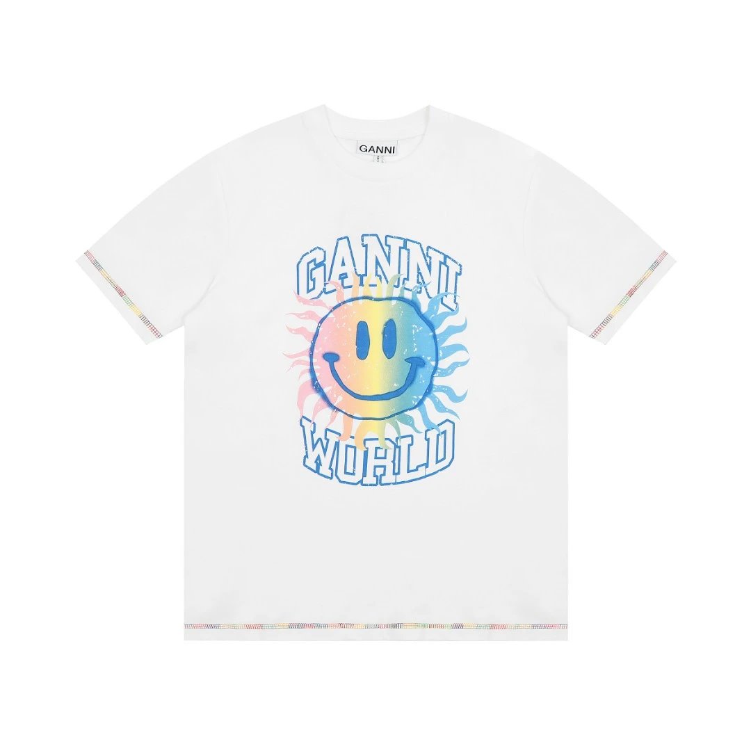 GANNI T-Shirts Graphic Print — G31 white