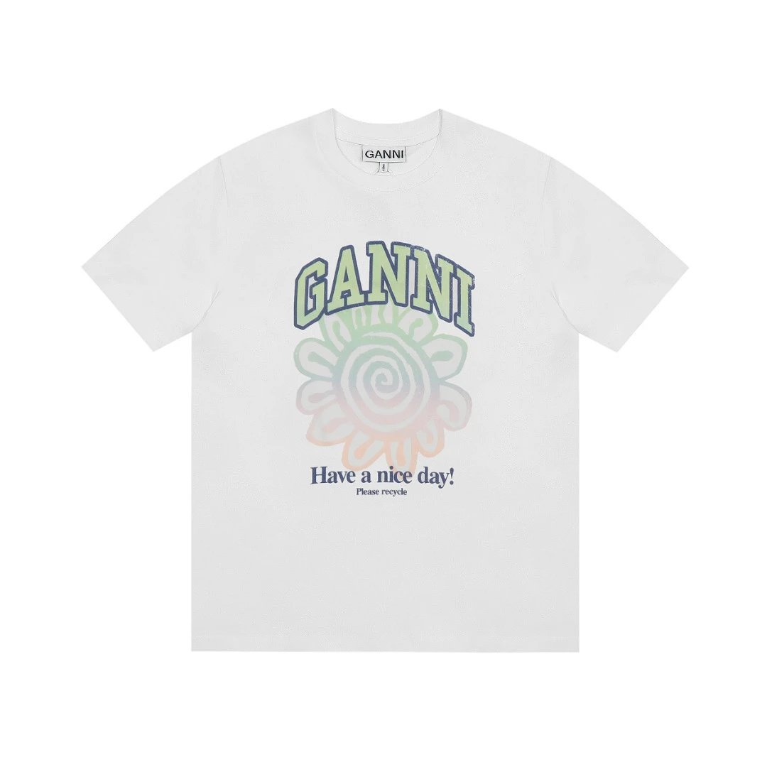 GANNI T-Shirts Graphic Print — G45 white gradient