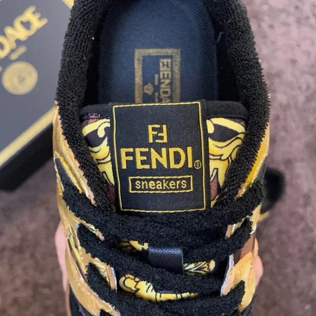 Fendi Sneakers Low-top lace-up leather and suede product detail image 28
