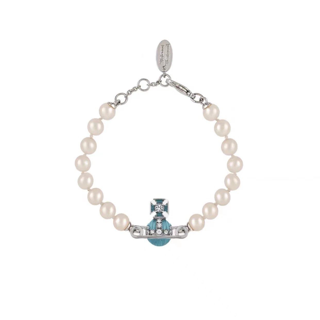 Vivienne Westwood Pearl White Orb Charm Bracelet
