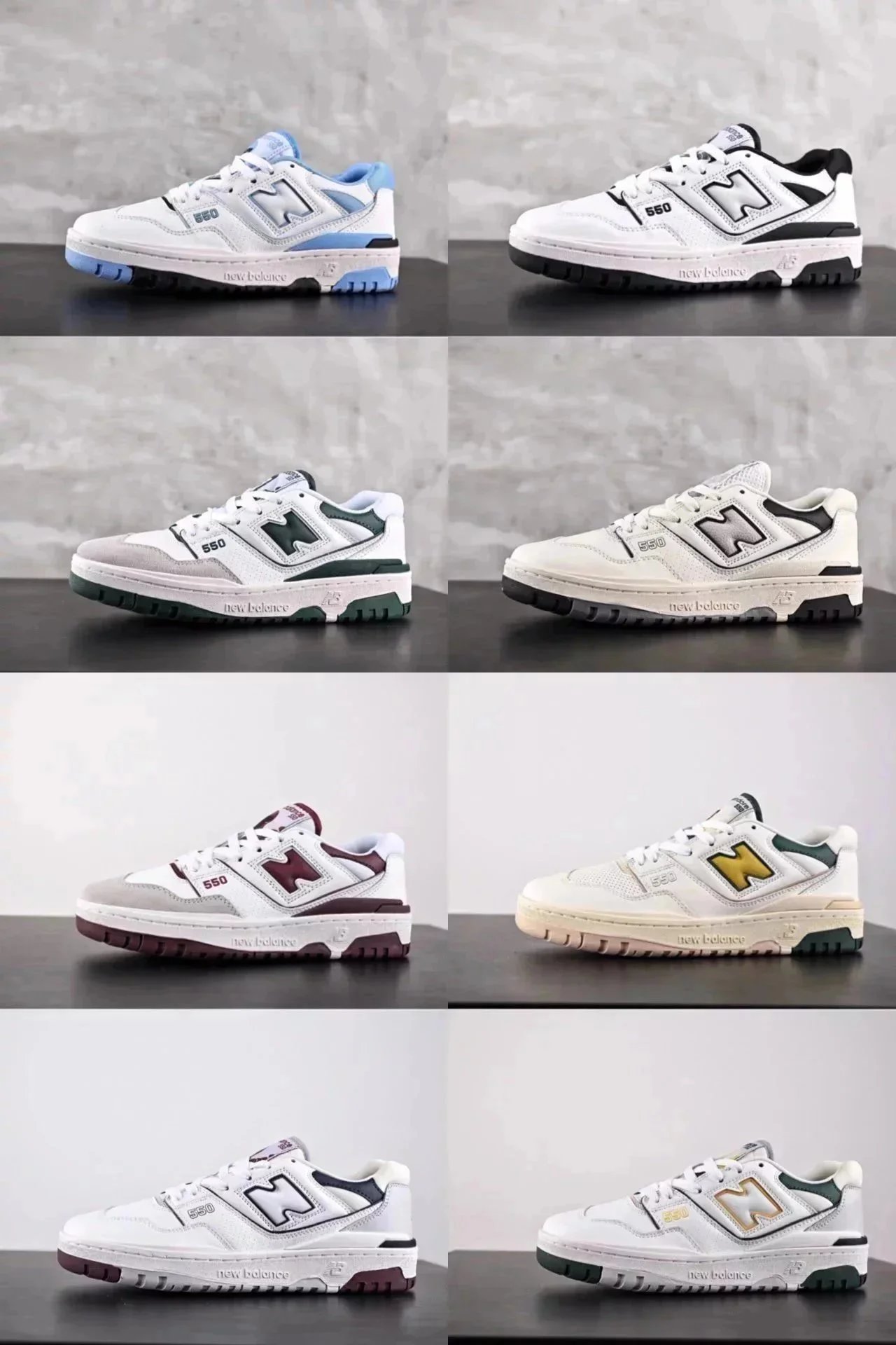 New Balance 550 White Blue Black Green Burgundy Gold Casual Sneakers