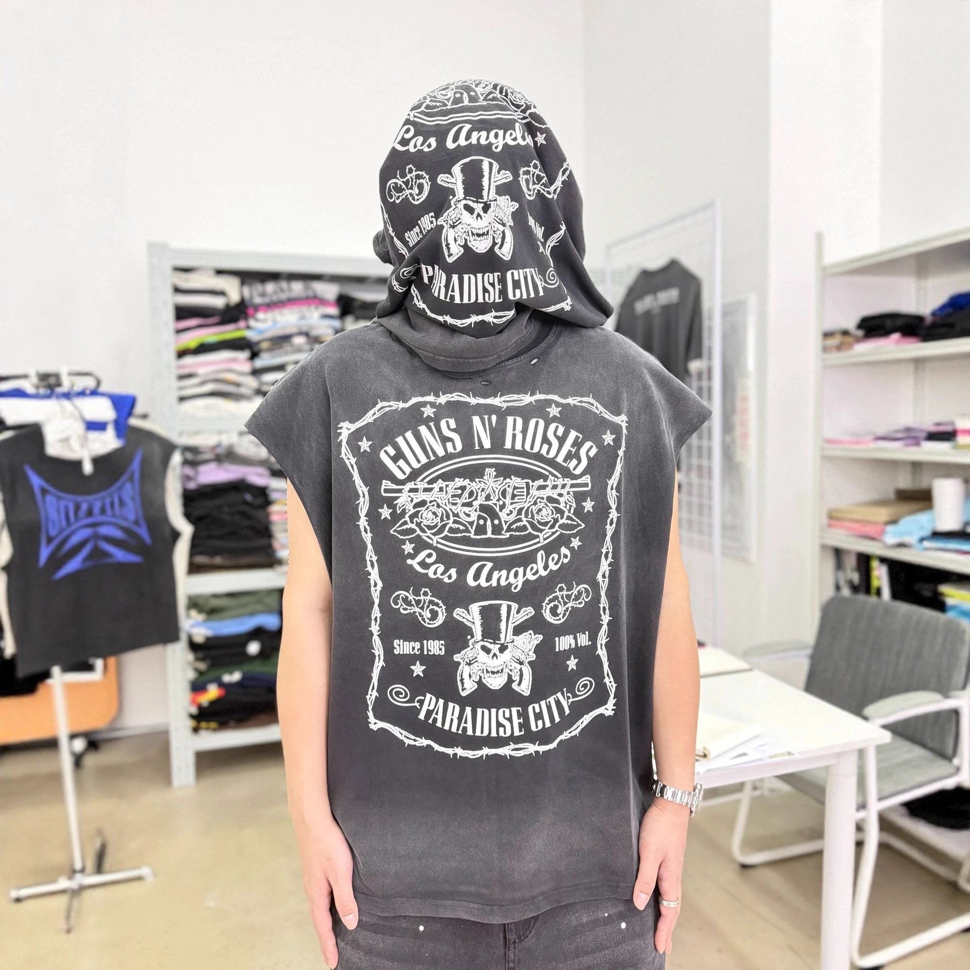 Guns N' Roses Purple Graphic Print Casual T-Shirt