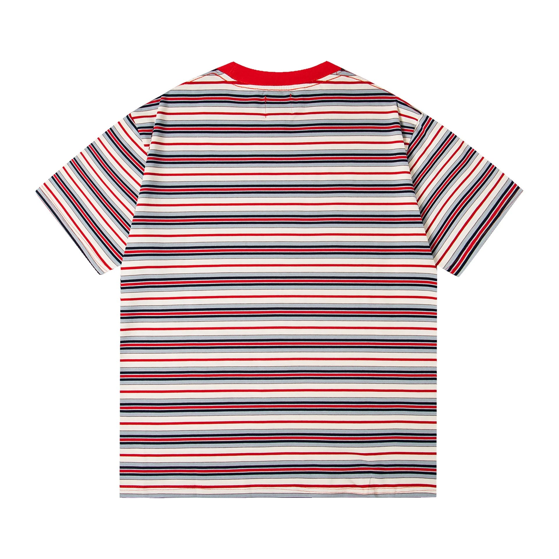 Gallery Dept. Striped Red Collar Crewneck T-Shirt
