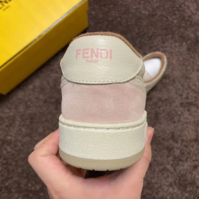 Fendi Sneakers Low-top lace-up leather and suede product detail image 54