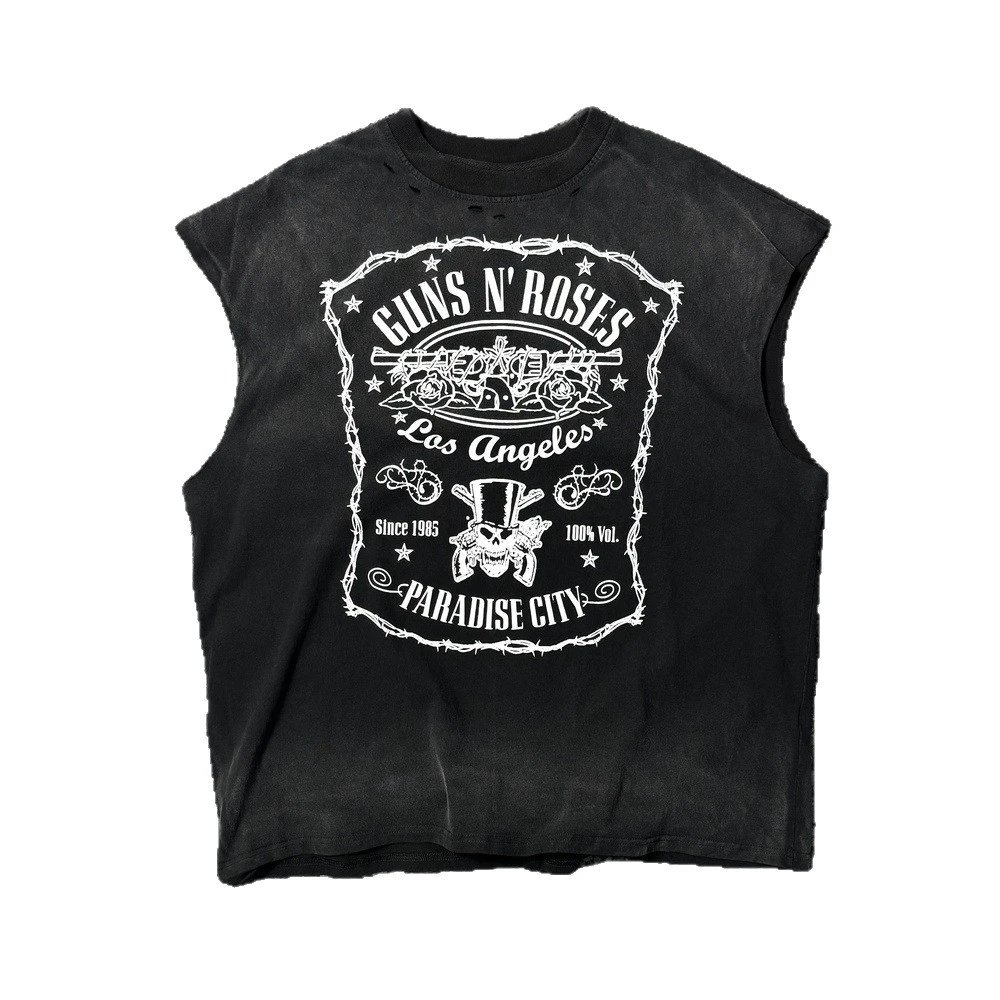 Guns N' Roses Purple Graphic Print Casual T-Shirt