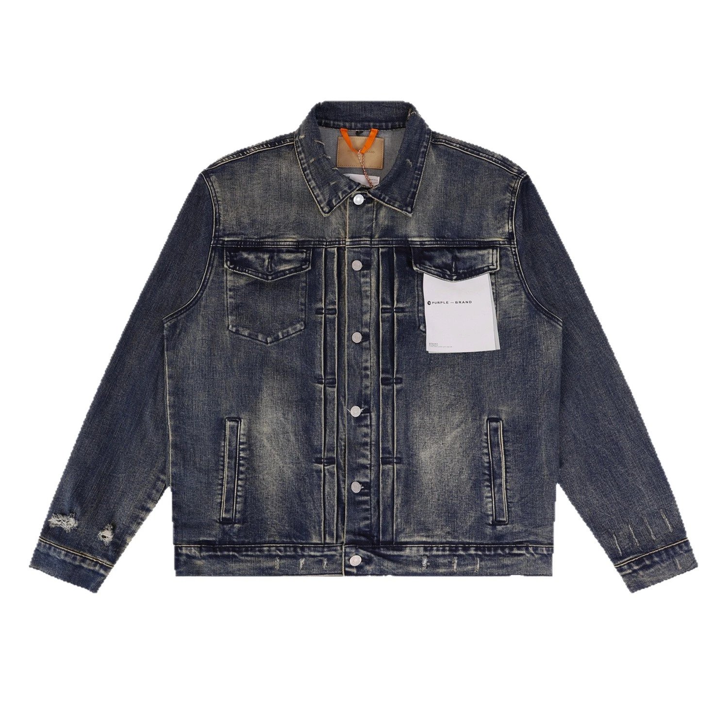 Purple Brand Denim Jacket Multicolor Art Print Oversized