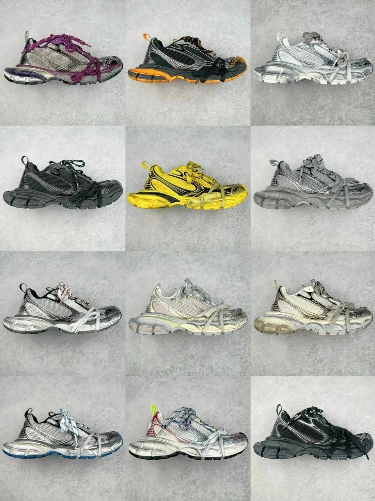 Balenciaga Track 2 Silver Metallic Chunky Sneakers