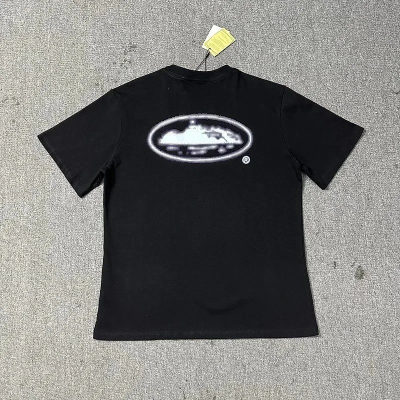 Oval Logo Graphic T-Shirt White Black Blue Red Casual