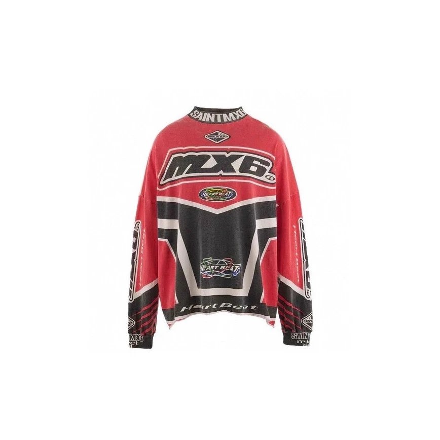 MX6 Heart Beat Red Black White Motocross Jersey