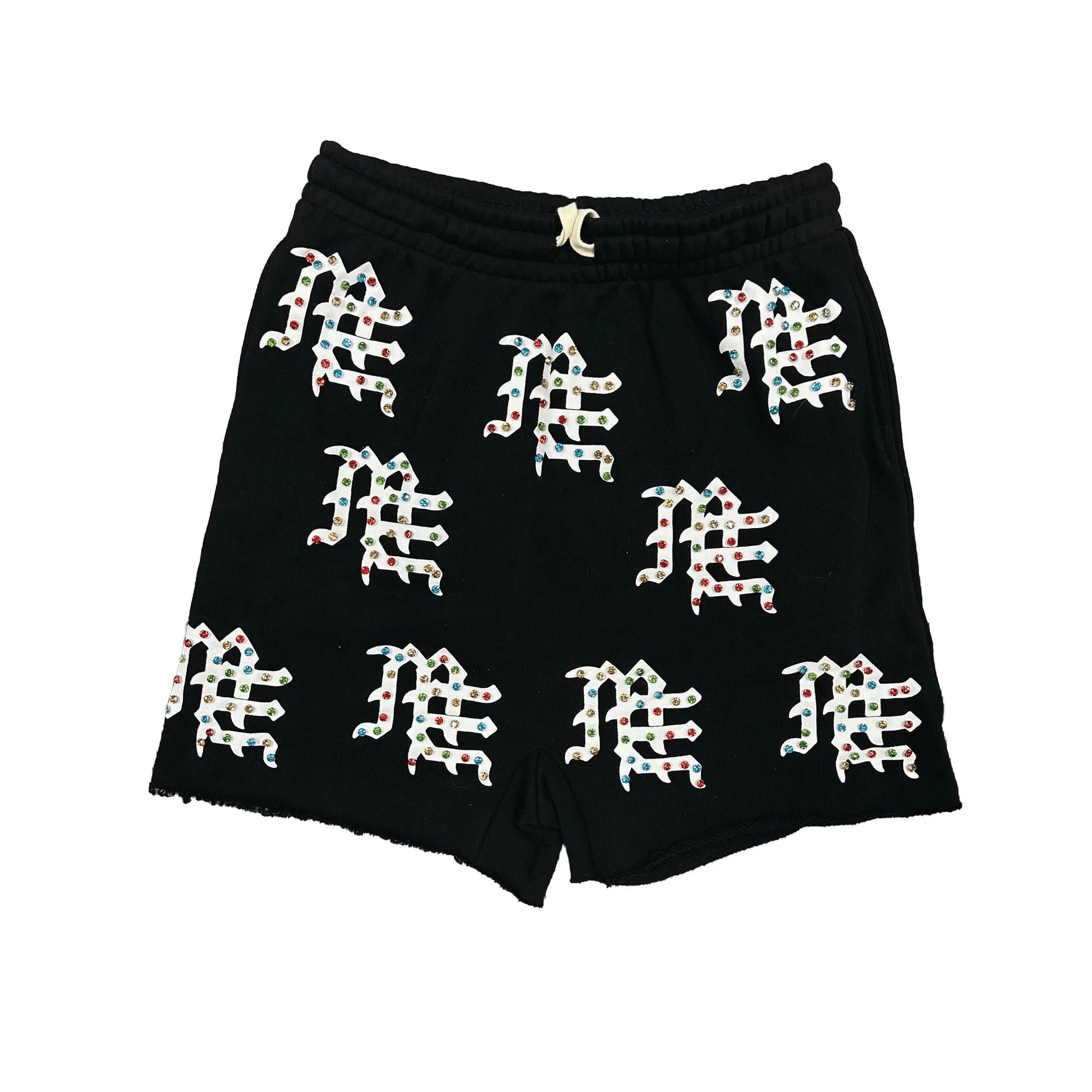 Gray Embroidered Crystal Logo Sweatshorts