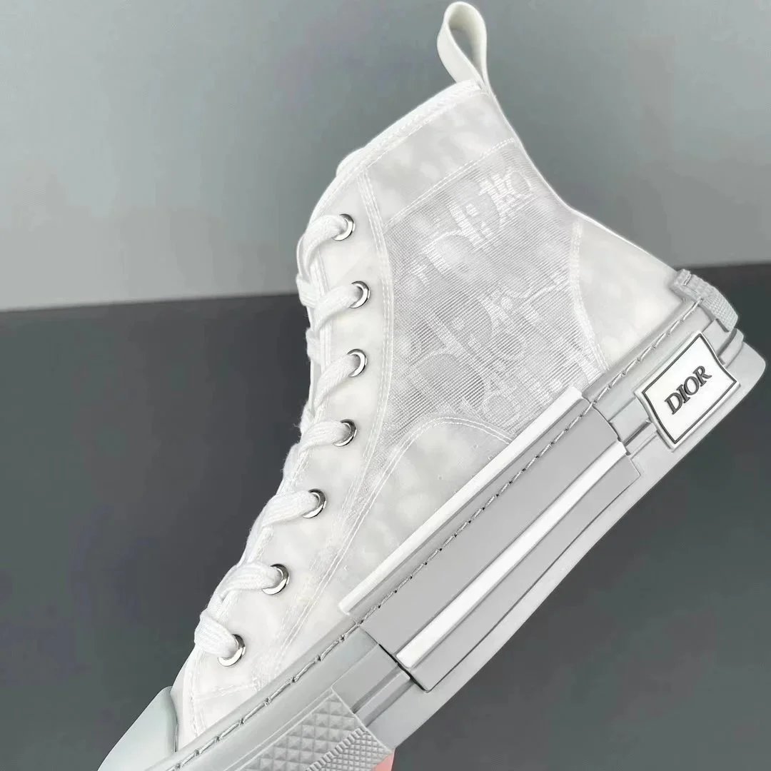 Dior B23 Light Blue Oblique Print High Top Sneakers