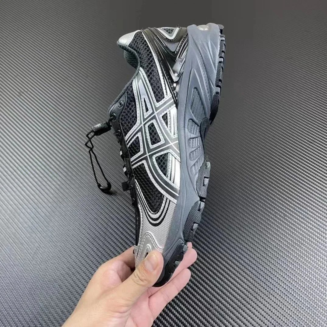 Asics Gel-Kayano Silver Black Mesh Running Shoes