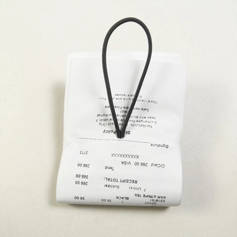 Paper Receipt Stack Black Rubber Band Bound Store Policy
