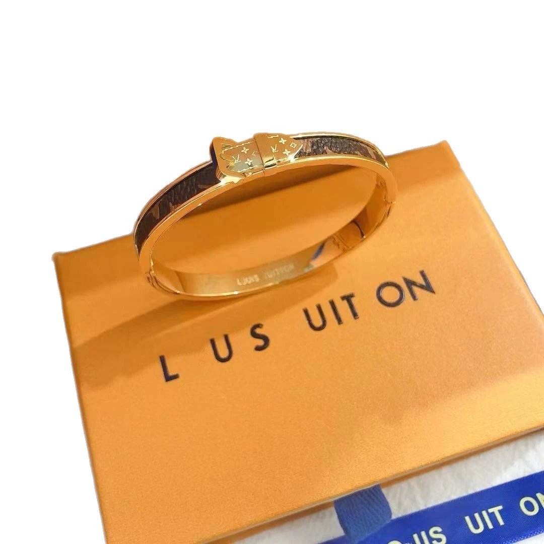 Louis Vuitton Chain Link Silver Monogram Bangle
