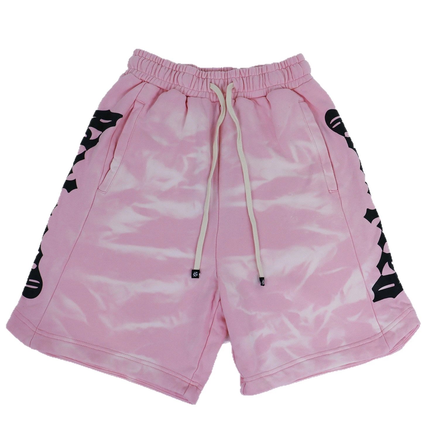 Blue Tie-Dye Print Drawstring Waist Shorts
