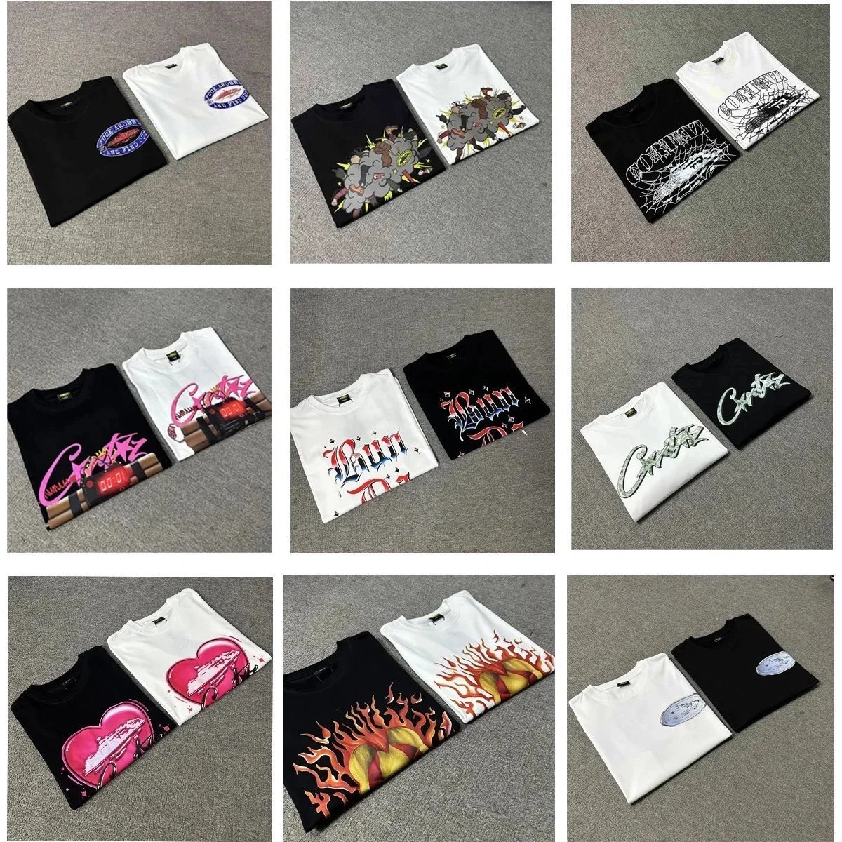 Corteiz Graphic Print Black White Streetwear T-Shirt