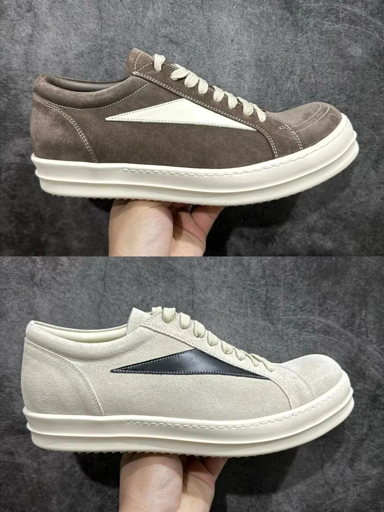 Unbranded Sneakers Low-Top Suede with Contrast Side Panel image 1