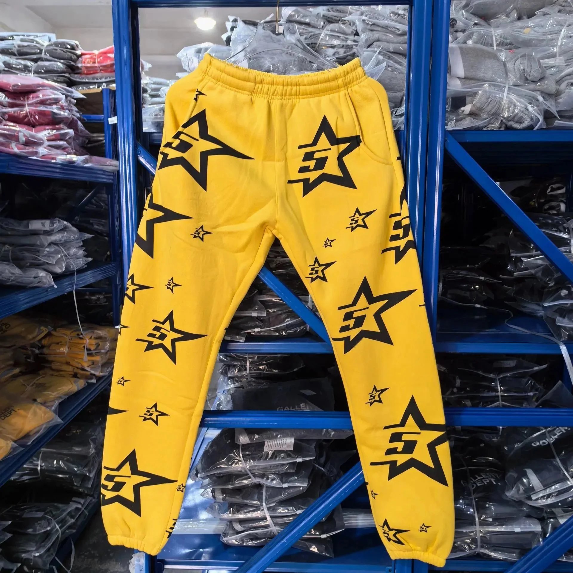 Star Logo Yellow All Over Print Jogger Pants