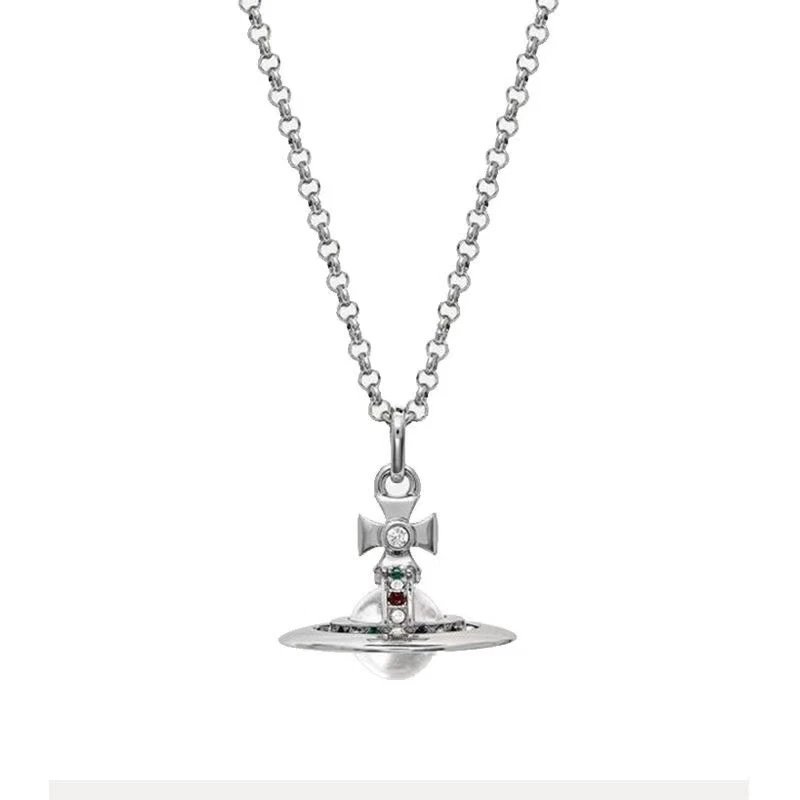 Vivienne Westwood Orb Silver Purple Classic Necklace