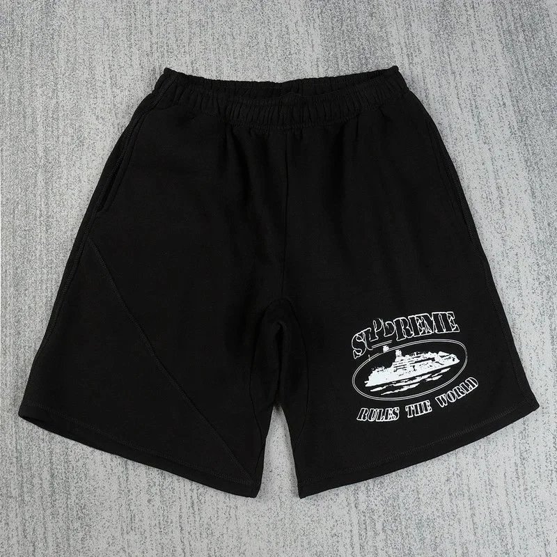 Supreme Rules The World Black Graphic Sweat Shorts
