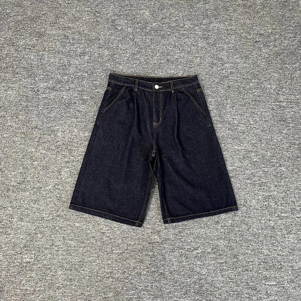 Denim Shorts Dark Blue Relaxed Fit