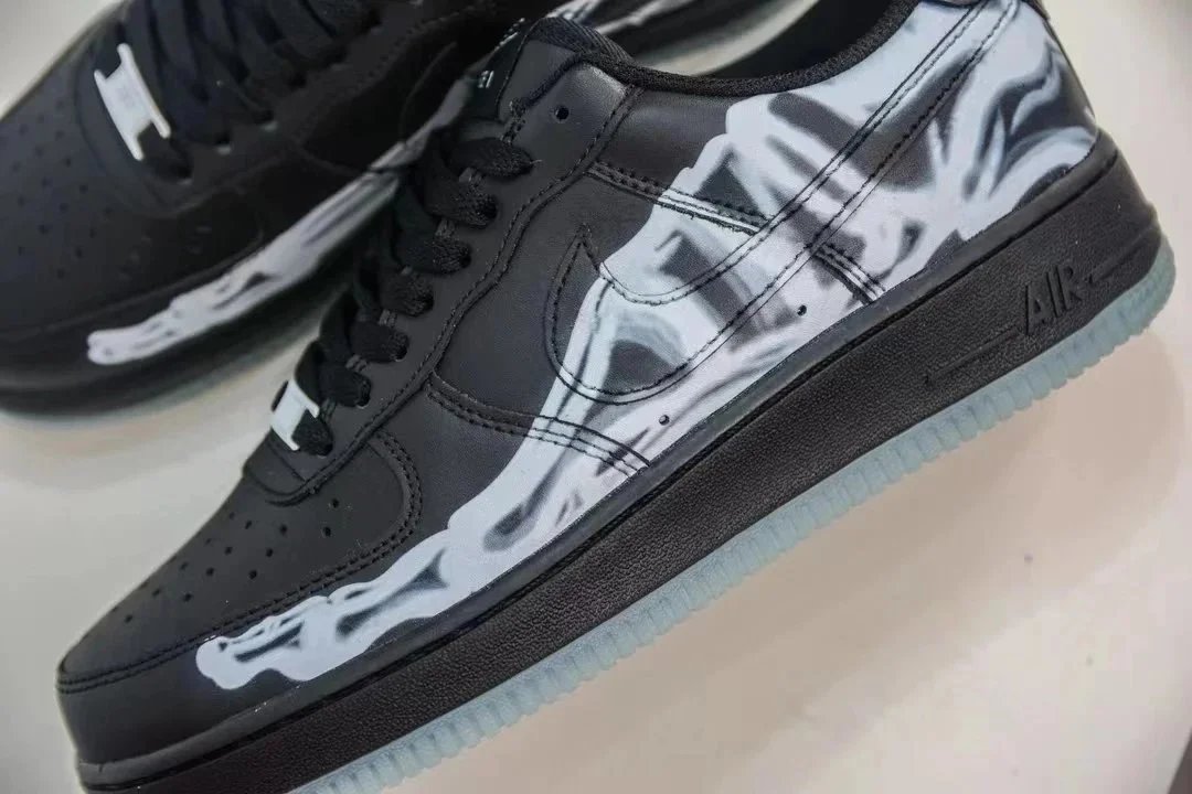 Nike Air Force 1 Black White Graphic Street Sneakers