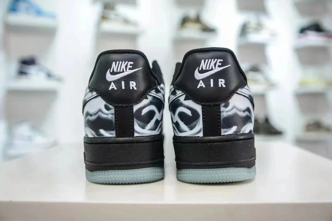 Nike Air Force 1 Black White Graphic Street Sneakers