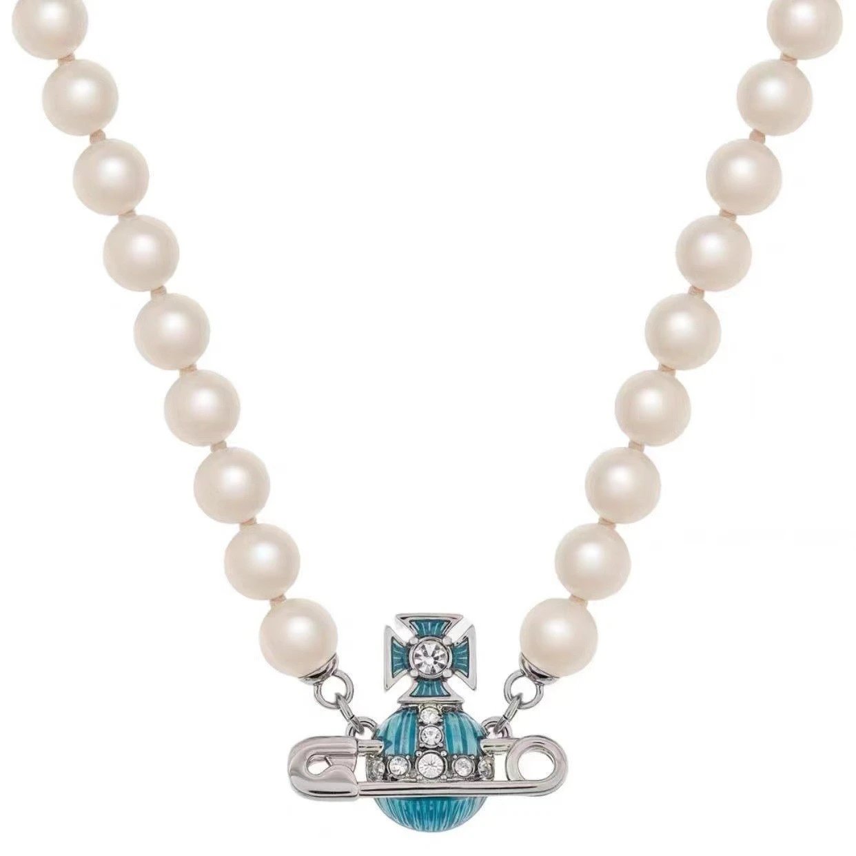 Vivienne Westwood Orb Pink Gold-Plated Pearl Necklace