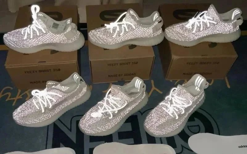 Adidas Yeezy Boost 350 White Reflective Knit Sneakers