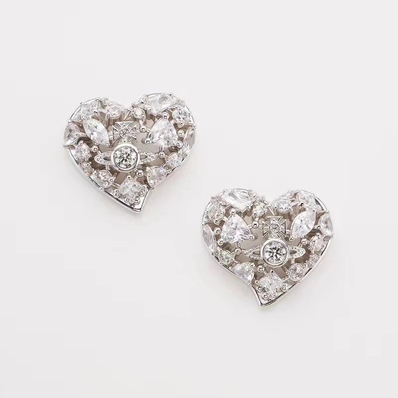 Silver Heart Pendant Necklace With Cubic Zirconia Elegant Jewelry