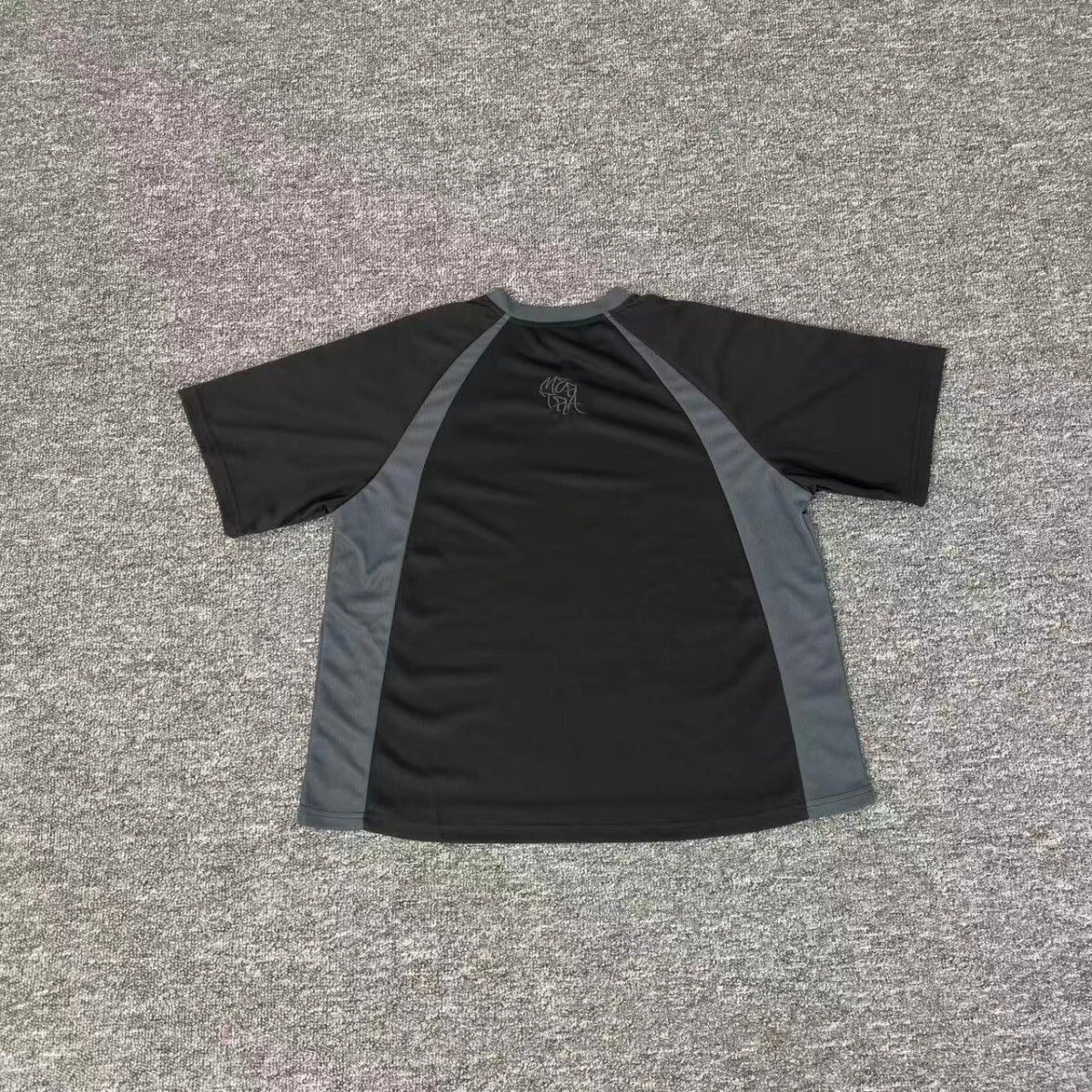 Black Gray Panelled Performance T-Shirt