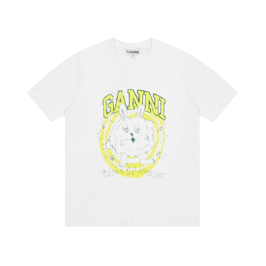 GANNI T-Shirts Graphic Print — G25 white