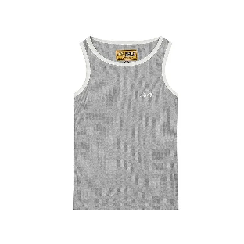 Carlie Ribbed Tank Top White Gray Black Classic