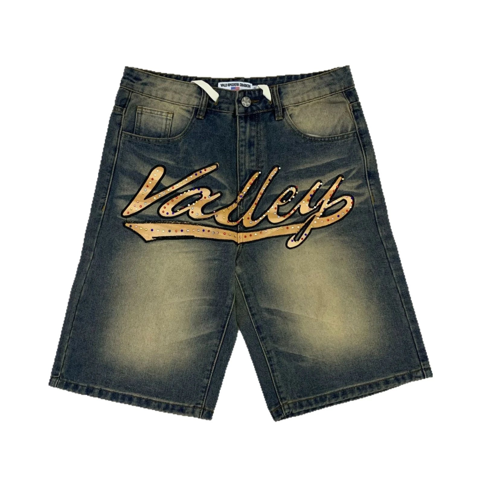 Valley Denim Shorts Blue Distressed Washed Streetwear