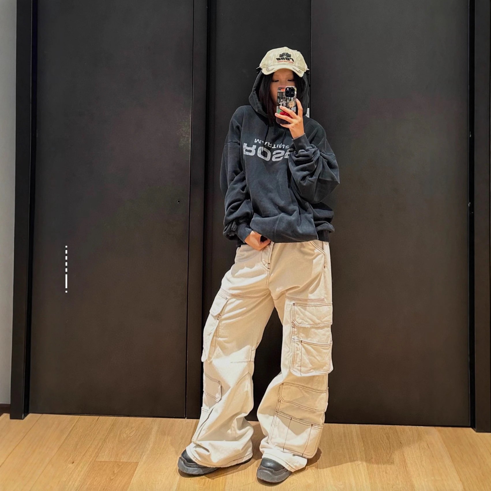 Rose Martin Black Oversized Hooded Sweatshirt
