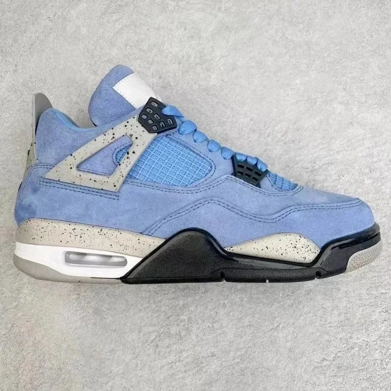 Nike Air Jordan 4 University Blue Speckled Suede Sneakers