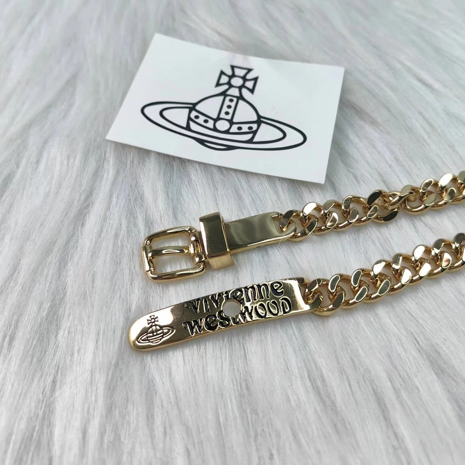 Vivienne Westwood Gold Tone Orb Logo Chain Belt