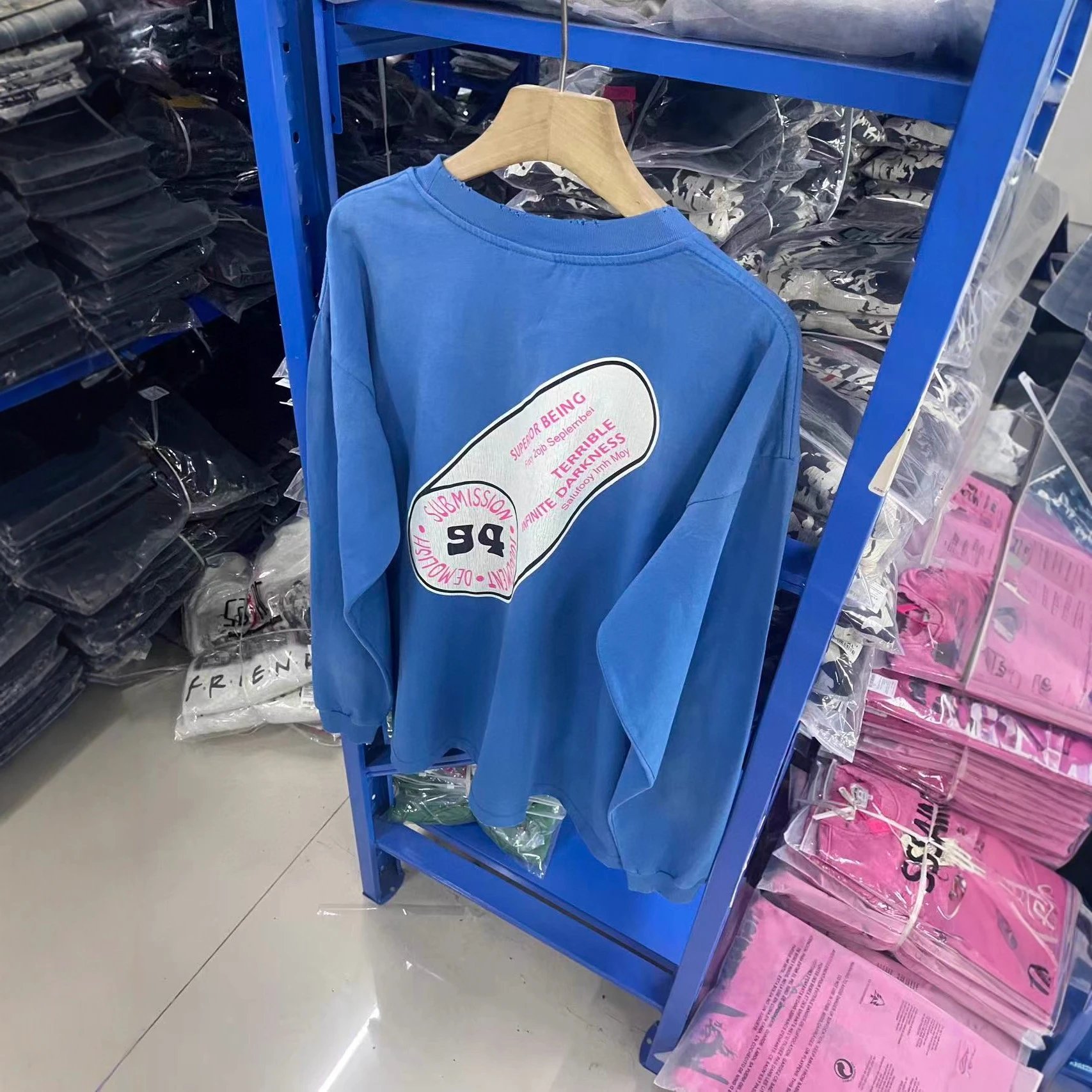 Saint Immaculate Blue Graphic Long Sleeve Tee