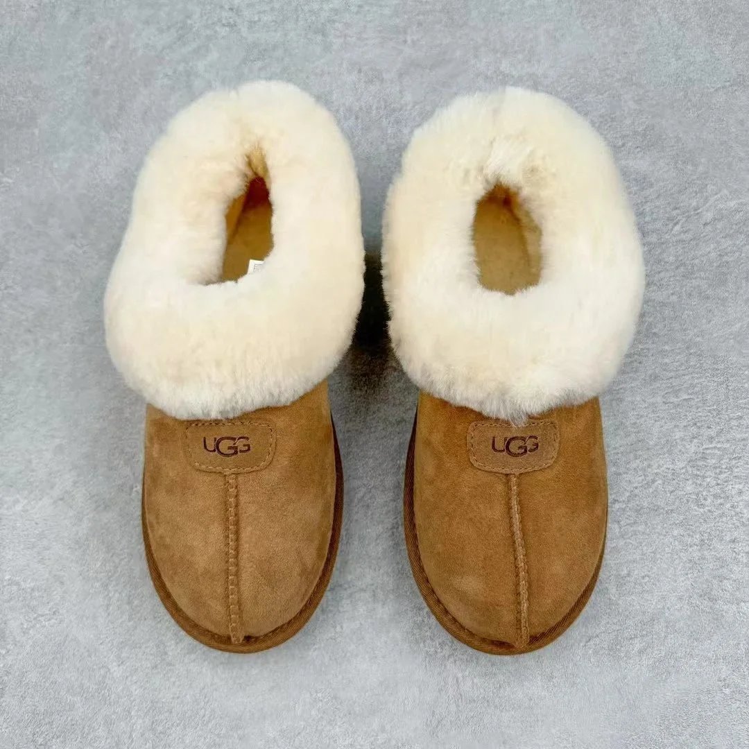 Suede Slipper Tan Shearling Lined Comfort Slippers