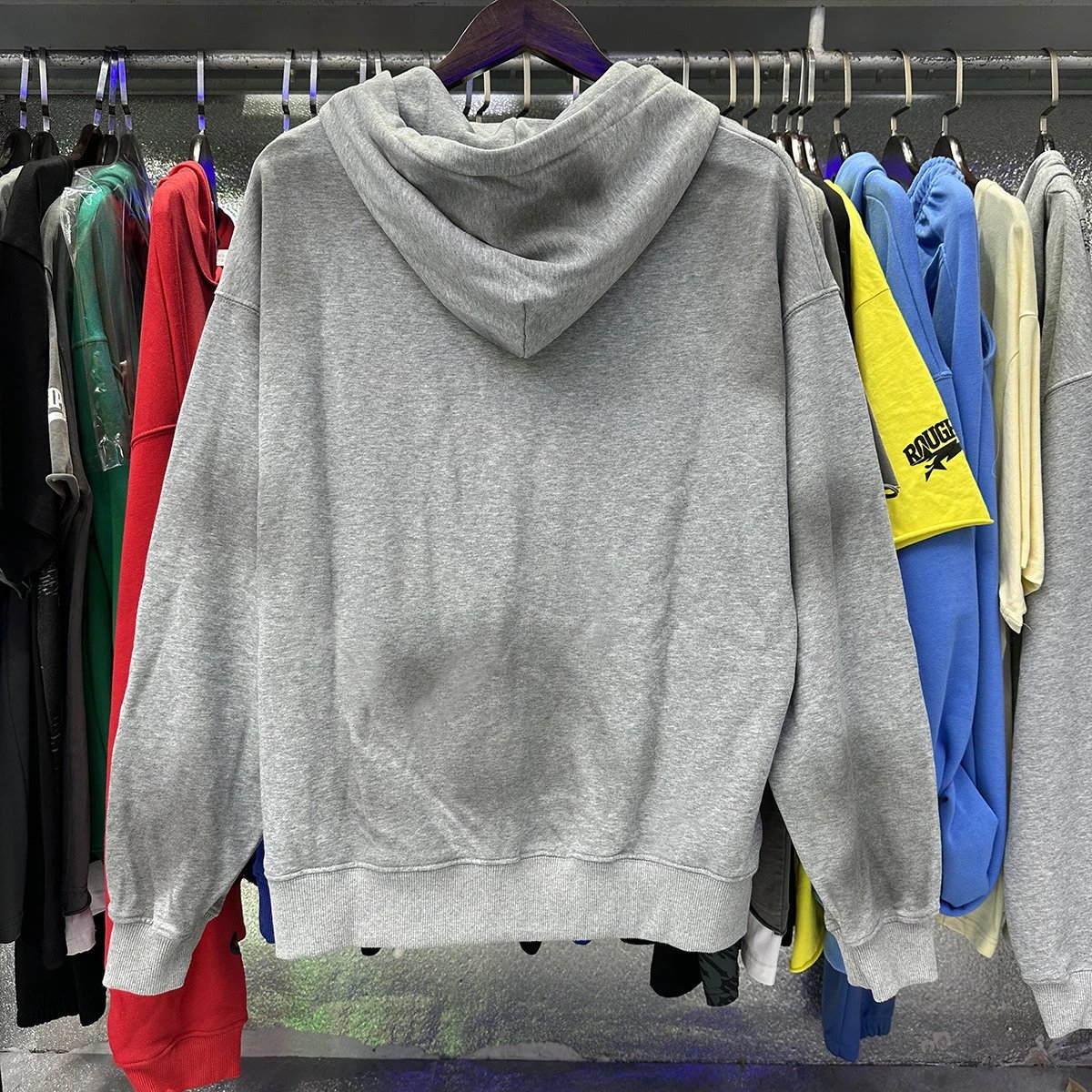 Grey Hooded Sweatshirt Heather Gray Oversized Streetwear