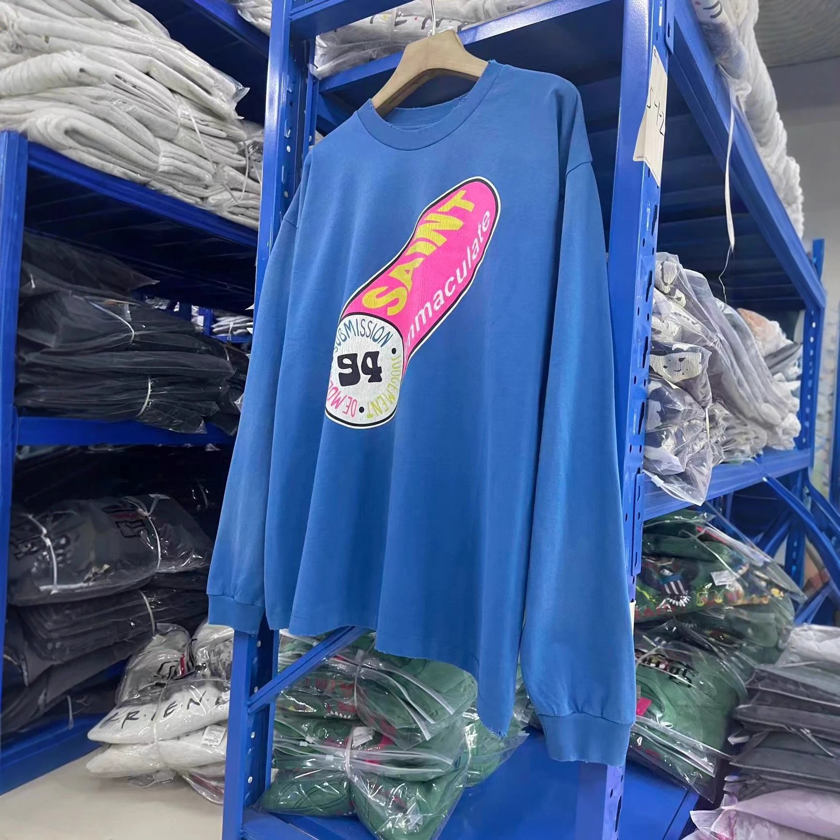 Saint Immaculate Blue Graphic Long Sleeve Tee