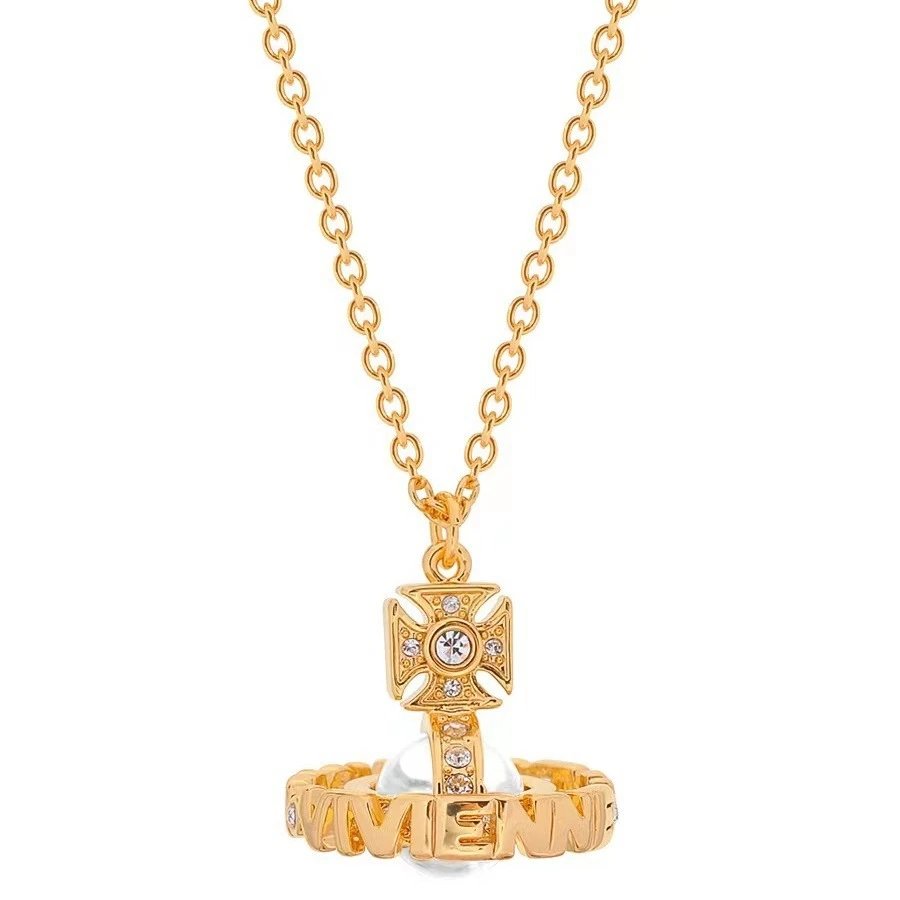 Vivienne Westwood Orb Silver Crystal Punk Necklace