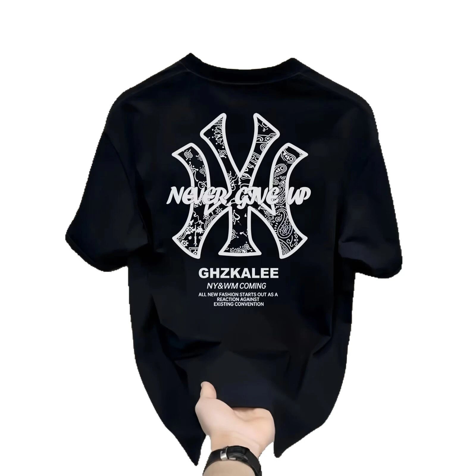 YZEL MC Navy Blue Graphic Logo Crewneck T-Shirt
