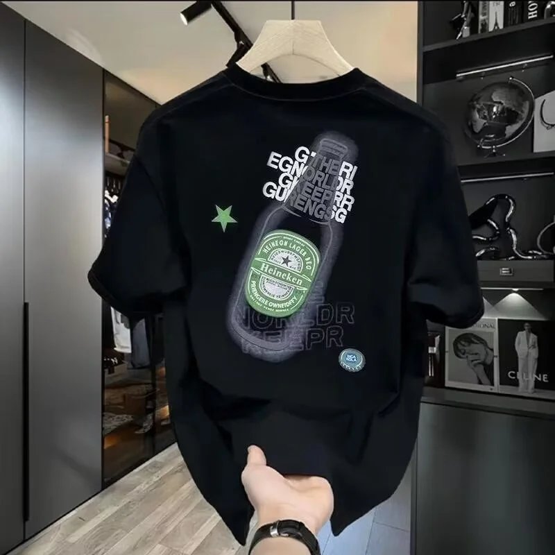 Heineken Graphic Print Black Streetwear T-Shirt