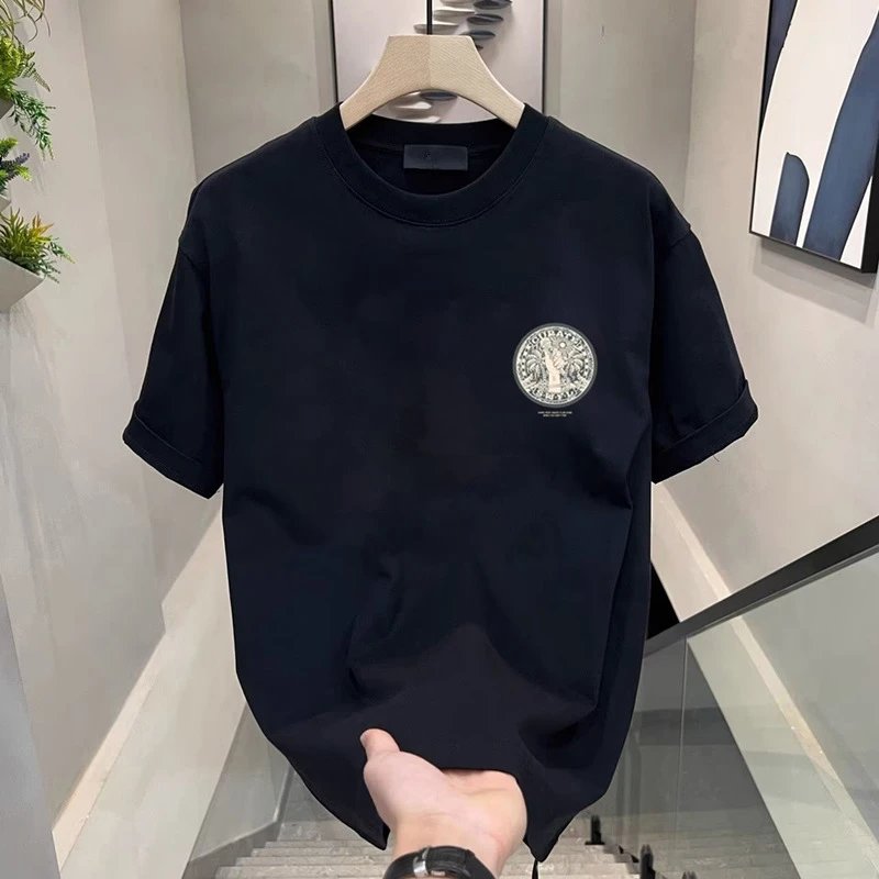 White Graphic Print Crewneck T-Shirt Streetwear
