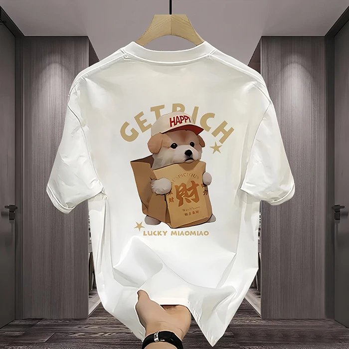 Cotton Graphic Print White Oversized T-Shirt