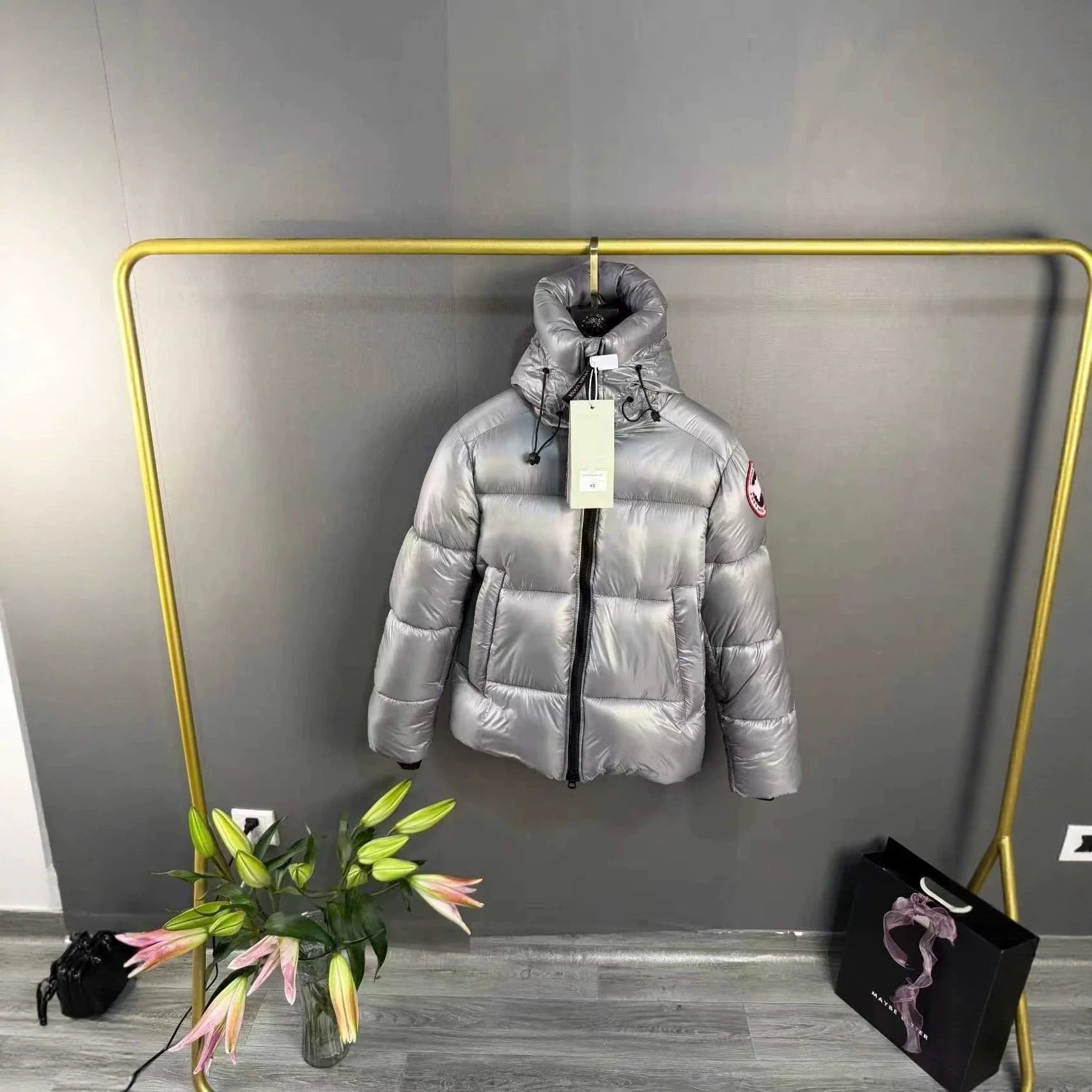 Canada Goose Chilliwack Silver Metallic Puffer Jacket