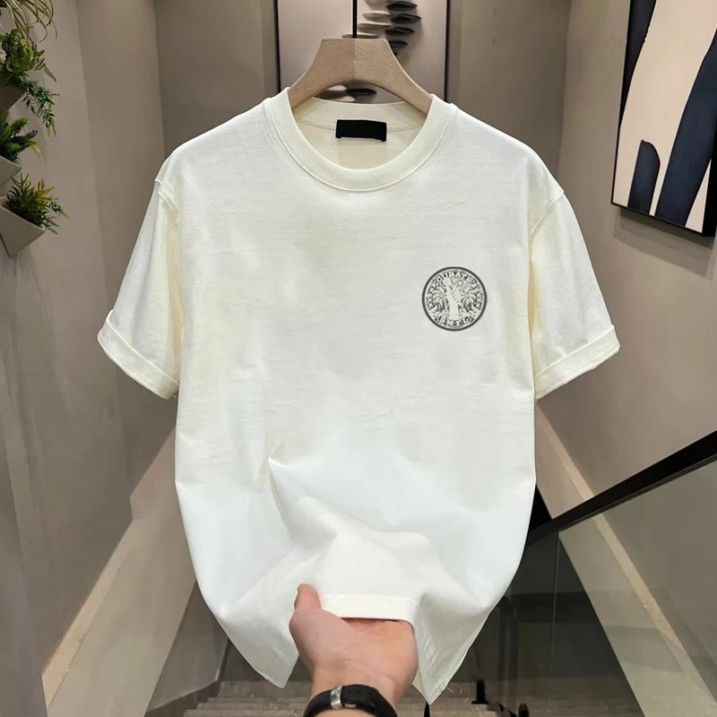 White Graphic Print Crewneck T-Shirt Streetwear